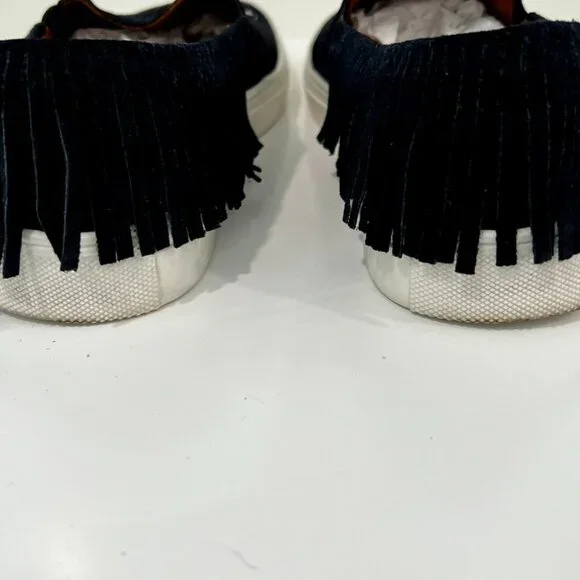 FIGUE Suede Fringe Evil Eye Slip on Shoes 7.5 Bohemian Moccasin - Picture 4 of 6